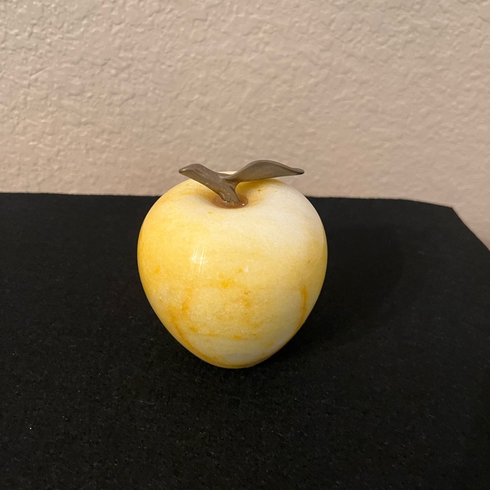Yellow Marble Apple Paperweight Teacher Gift
